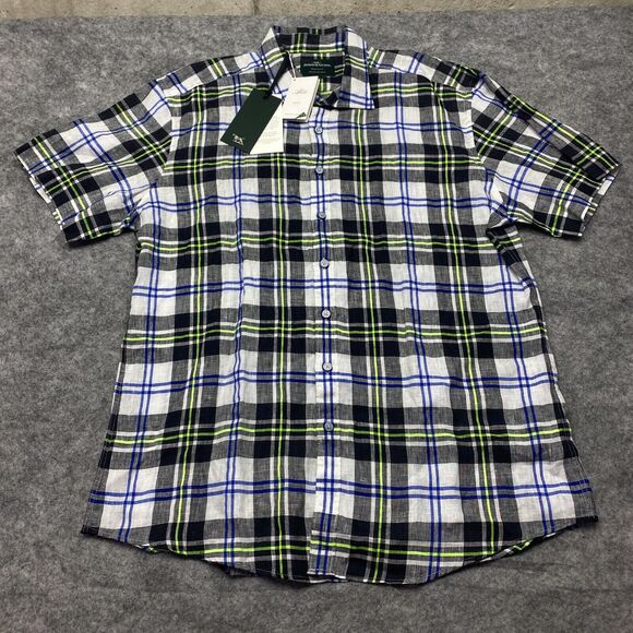 Rodd and Gunn Shirt Mens XXL Sports Fit Linen Plaid Preppy Casual Lightweight - Picture 4 of 10